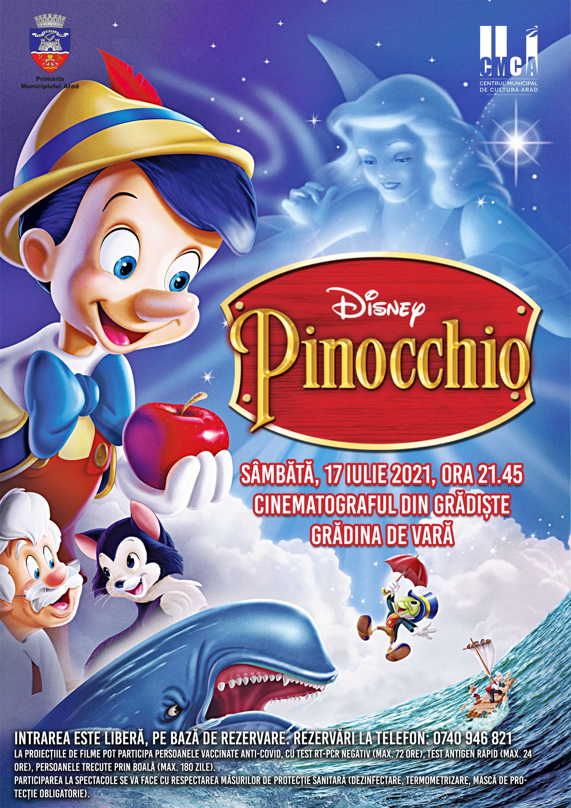 Animația „Pinocchio“, în grădina de vară de la cinematograful din Grădiște